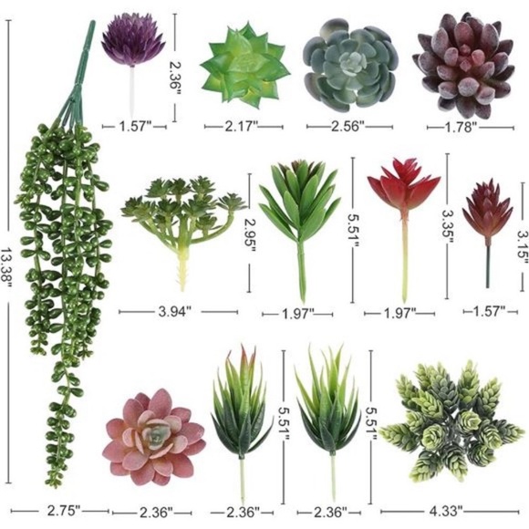 14pcs Artificial Succulents Unpotted Realistic Textured Succulent Plants Fake - Picture 5 of 7